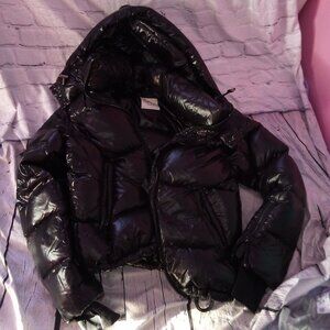 SAM Jordy Shiny Puffer Coat-Black